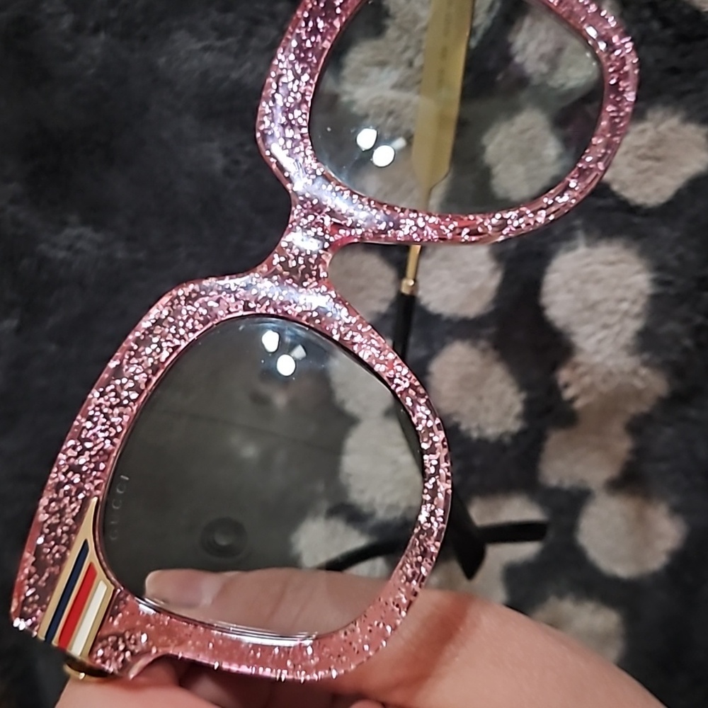 Gucci Pink Glitter Sunglasses - Picture 6 of 8